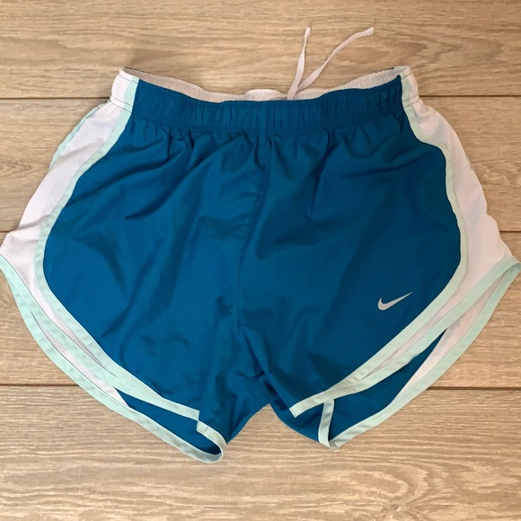 Nike Dri-Fit Blue and White Lined Running Shorts. Womens Size Medium - Picture 2 of 5